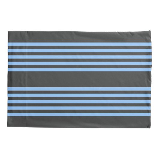 Blauw en houtskool met vijf strippen kussensloop (Achterkant)