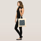 Blauw en houtskool met vijf strippen tote bag (Voorkant (model))