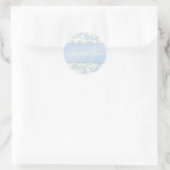 Blauw en Ivoor Damask Dank u Sticker (Tas)