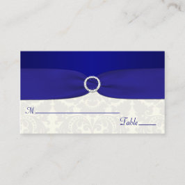 Blauw en Ivoor Damask Plaatskaarten Plaatskaartje