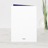 Blauw en ivoor damasten bedankkaart (Achterkant)