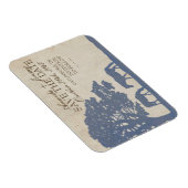 Blauw en Ivoor Paard Boerderij Save The Date Magneet (Rechterzijde)