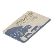 Blauw en Ivoor Paard Boerderij Save The Date Magneet (Linkerzijde)