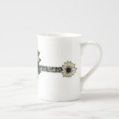 Blauw en Ivory Floral Bone China Mok (Rechts)