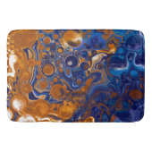 Blauw en koper Abstracte moderne kunst Badmat (Voorkant)