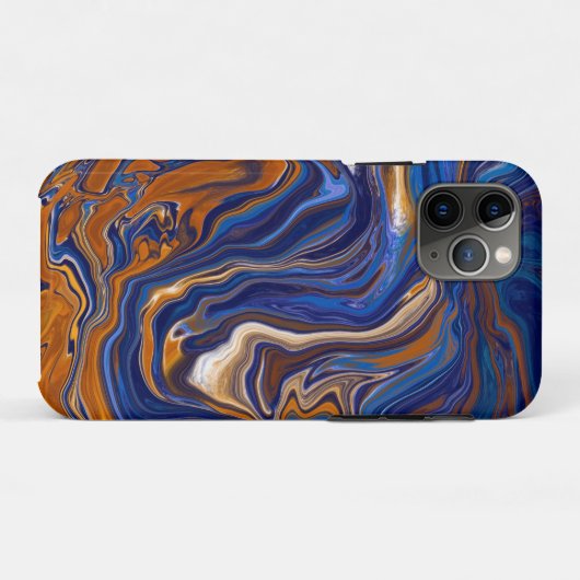 Blauw en koper Abstracte moderne kunst Case-Mate iPhone Case (Achterkant (horizontaal))