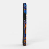 Blauw en koper Abstracte moderne kunst Case-Mate iPhone Case (Achterkant/rechts)