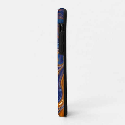 Blauw en koper Abstracte moderne kunst Case-Mate iPhone Case (Achterkant/links)