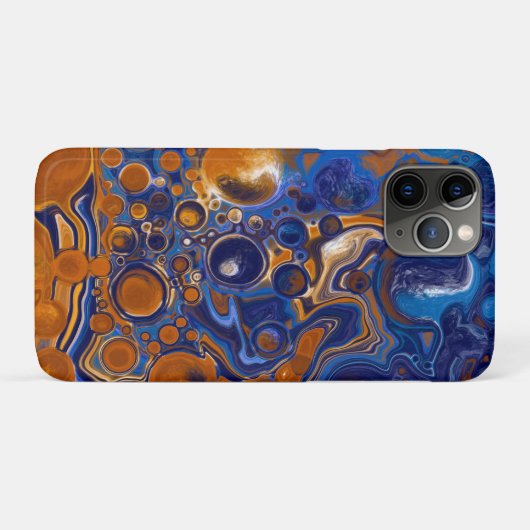 Blauw en koper Abstracte moderne kunst Case-Mate iPhone Case (Achterkant (horizontaal))