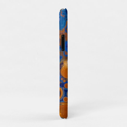Blauw en koper Abstracte moderne kunst Case-Mate iPhone Case (Achterkant/rechts)