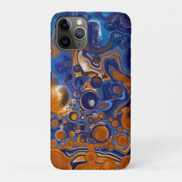 Blauw en koper Abstracte moderne kunst Case-Mate iPhone Case