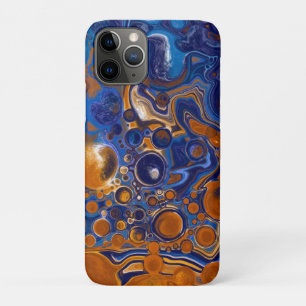 Blauw en koper Abstracte moderne kunst Case-Mate iPhone Case
