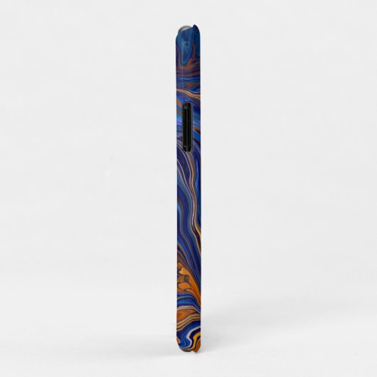 Blauw en koper Abstracte moderne kunst Case-Mate iPhone Case (Achterkant/rechts)
