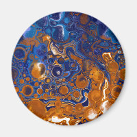 Blauw en koper Abstracte moderne kunst
