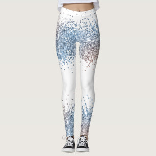 Blauw en koper leggings