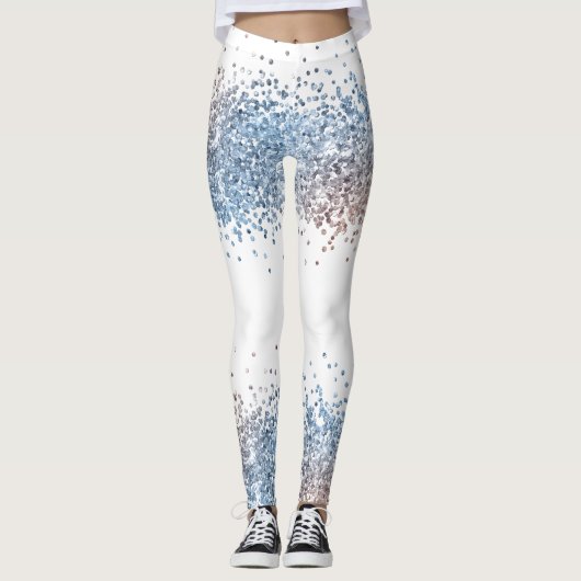 Blauw en koper leggings (Voorkant)
