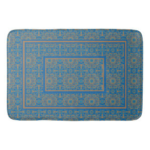 Blauw en Koper Tribal Badmat