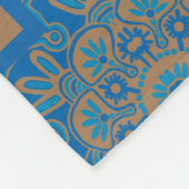 Blauw en Koper Tribal Fleece deken (Hoek)