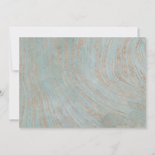 Blauw en koperen uitnodiging voor bruidsmeisje (Achterkant)