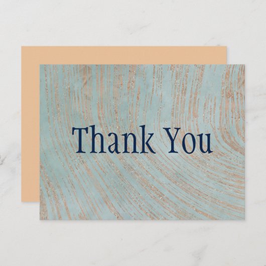 Blauw en Kopermarmer Dank u Briefkaart (Voorkant / Achterkant)