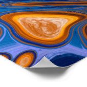 Blauw en kopermarmer poster (Hoek)