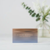 Blauw en koperstreep Visitekaartje (Staand voorkant)