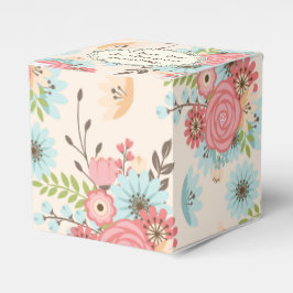 Blauw en koraal bloemenbruiloft gunst geschenkdoos bedankdoosjes