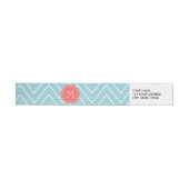 Blauw en koraal Chevron met aangepast monogram (Individueel)