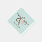  blauw en koraal Floral Wedding Napkin Servetten (Hoek)