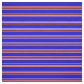 Blauw en koraal gekleurd Striped/Lined Pattern Stof (Swatch)