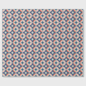 Blauw en koraal Geometrisch patroon Cadeaupapier (Vlak)