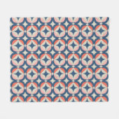 Blauw en koraal Geometrisch patroon Fleece Deken (Voorkant (Horizontaal))
