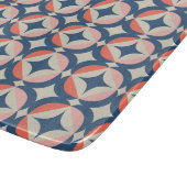 Blauw en koraal Geometrisch patroon Snijplank (Hoek)