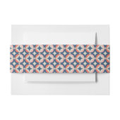 Blauw en koraal Geometrisch patroon Uitnodigingen Wikkel (Voorkant Voorbeeld)