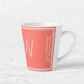 Blauw en koraal | Modern | MOTIVATIE | MONOGRAM Latte Mok (Rechts)