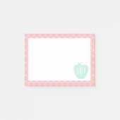 Blauw en koraal Quatrefoil Monogram leraar Post-it® Notes (Voorkant)