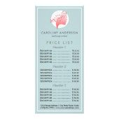 Blauw en koraal Vrouwelijke Logo prijslijst Menu (Voorkant)