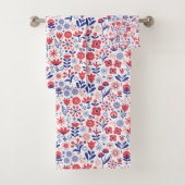 Blauw- en koraalpatroon bad handdoek (Insitu)