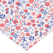 Blauw- en koraalpatroon korte tafelloper (Hoek)