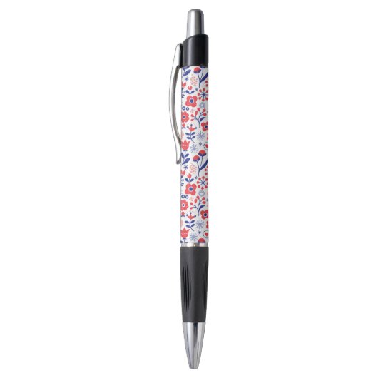 Blauw- en koraalpatroon pen (Top (Verticaal))