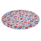 Blauw- en koraalpatroon snijplank (Hoek)