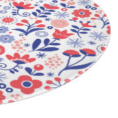 Blauw- en koraalpatroon snijplank (Hoek)