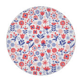 Blauw- en koraalpatroon snijplank (Voorkant)