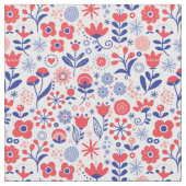 Blauw- en koraalpatroon stof (Close Up)