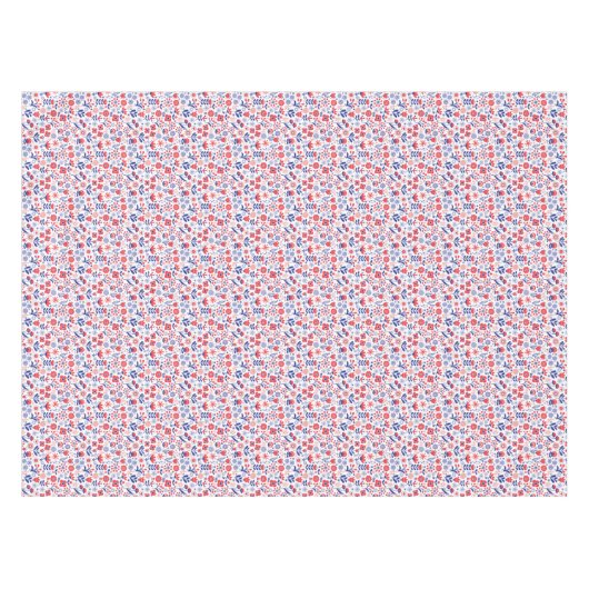 Blauw- en koraalpatroon tafelkleed (Voorkant (Horizontaal))