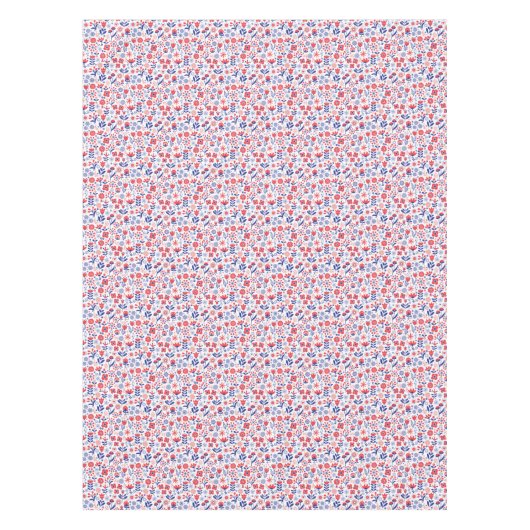 Blauw- en koraalpatroon tafelkleed (Voorkant)