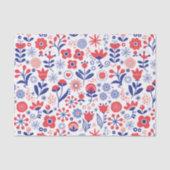 Blauw- en koraalpatroon tissuepapier (Voorkant)