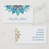 blauw en kunstmatig gouddecor visitekaartje (Voorkant / Achterkant)