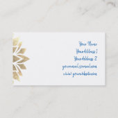 blauw en kunstmatig gouddecor visitekaartje (Achterkant)