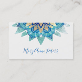 blauw en kunstmatig gouddecor visitekaartje